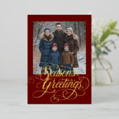 季節の挨拶とあなたの写真 箔シーズンカード (立ち正面)