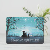 季節の挨拶と冬の夕日の個人用設定 シーズンカード (スタンド正面)