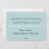 季節の挨拶と冬の夕日の個人用設定 シーズンカード (裏面)