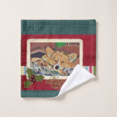 季節の挨拶のコーギー バスタオルセット (ウォッシュタオル)