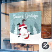 『季節の挨拶のサンタ』 ウィンドウサイン (カフェ窓)