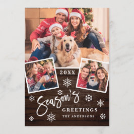 季節の挨拶のスクリプモダント3 PHOTO Greeting シーズンカード