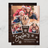 季節の挨拶のスクリプモダント3 PHOTO Greeting シーズンカード (正面/裏面)