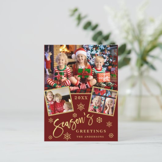 季節の挨拶のスクリプモダント3 PHOTO Greeting ポストカード (スタンド正面)