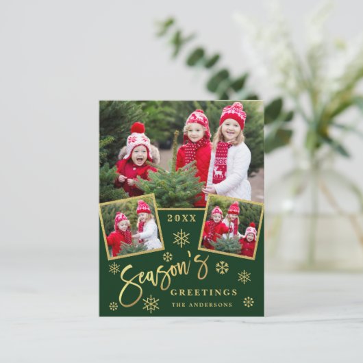 季節の挨拶のスクリプモダント3 PHOTO Greeting ポストカード (スタンド正面)