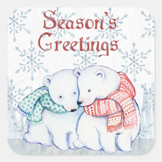 季節の挨拶のステッカー スクエアシール (正面)