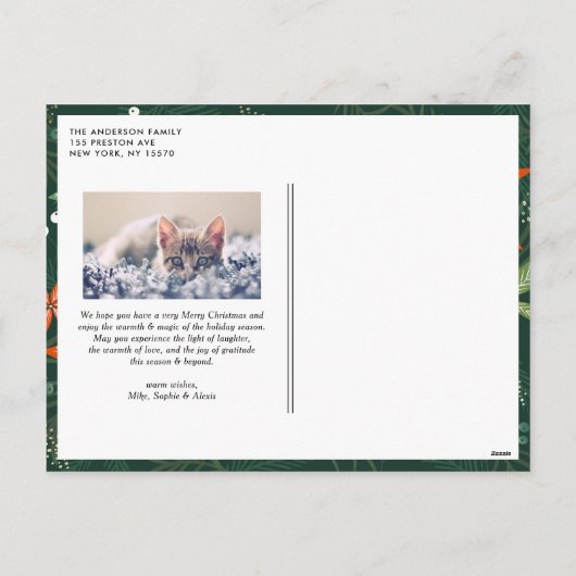 季節の挨拶のチョークのレタリングの写真の休日 シーズンポストカード (裏面)