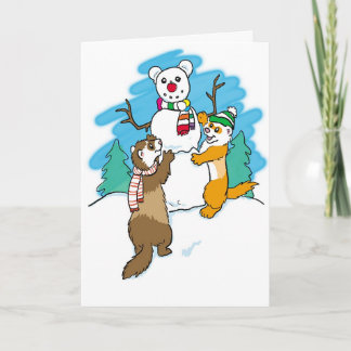 季節の挨拶のフェレット シーズンカード