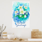 季節の挨拶のヘレボアのクリスマスフラワー ポスター (キッチン)