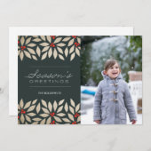 季節の挨拶のペーパー休日カード シーズンカード (正面/裏面)