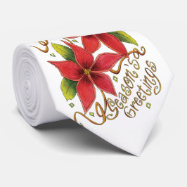 季節の挨拶のポインセチア ネクタイ