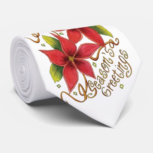 季節の挨拶のポインセチア ネクタイ (ロール)