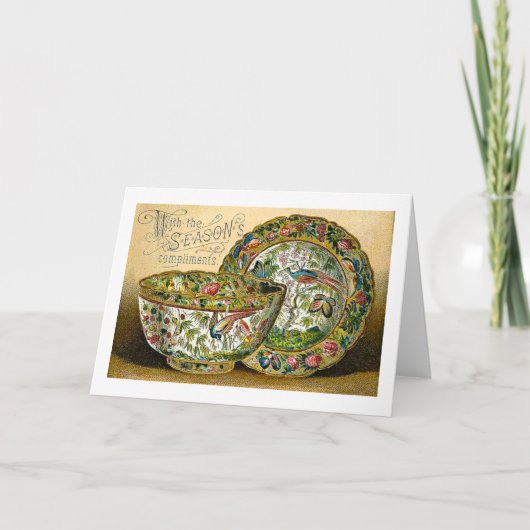 季節の挨拶のヴィンテージ シーズンカード (正面)
