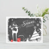 季節の挨拶の休日カード|フェイクな黒板 シーズンカード (スタンド正面)