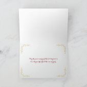 季節の挨拶の休日カード|赤、フェイクな金ゴールド シーズンカード (内部)