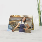 季節の挨拶の円のシールの休日の写真カード シーズンカード (裏面)