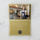 季節の挨拶の円のシールの休日の写真カード シーズンカード (内部)