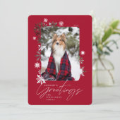 季節の挨拶の冬の雪の結晶ファミリーの写真 シーズンカード (スタンド正面)