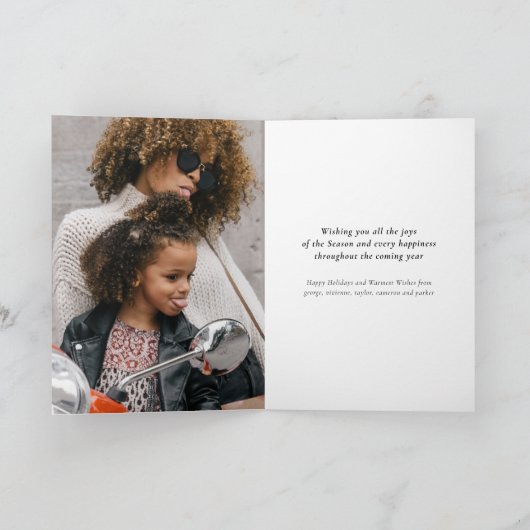 季節の挨拶の原稿の休日の写真カード シーズンカード (内部)