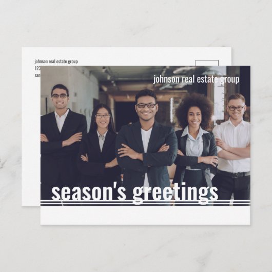 季節の挨拶の幾何学的モダン写真 シーズンポストカード (正面/裏面)