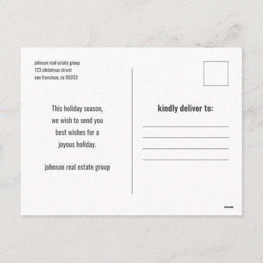 季節の挨拶の幾何学的モダン写真 シーズンポストカード (裏面)