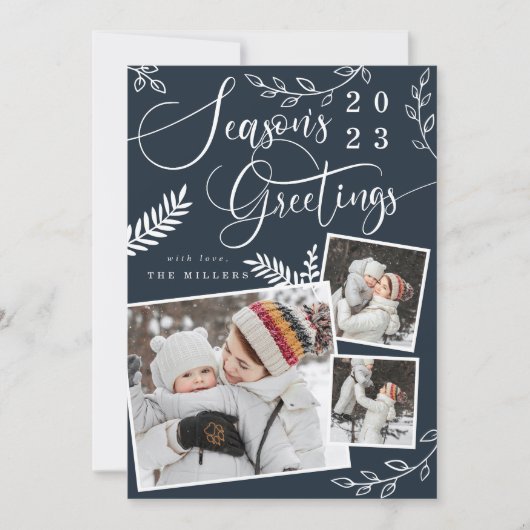 季節の挨拶の明るいクリスマス3写真 シーズンカード (正面)