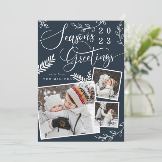 季節の挨拶の明るいクリスマス3写真 シーズンカード (スタンド正面)