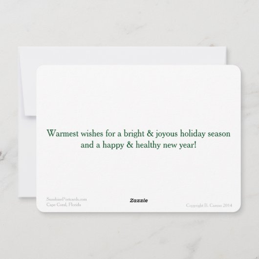 季節の挨拶の船遊びのサンタの平らな休日カード シーズンカード (裏面)