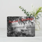 季節の挨拶の船遊びのサンタの平らな休日カード シーズンカード (スタンド正面)