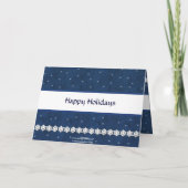 季節の挨拶の雪片の青の背景 シーズンカード (裏面)