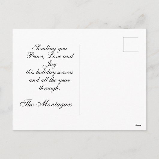 季節の挨拶の霜と縁ど写真 – 緑 シーズンポストカード (裏面)