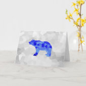 季節の挨拶の青く幾何学的な冬くま カード (黄色い花)