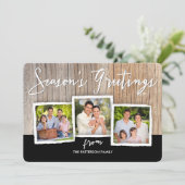 季節の挨拶のWoodgrainの写真のコラージュカード シーズンカード (スタンド正面)