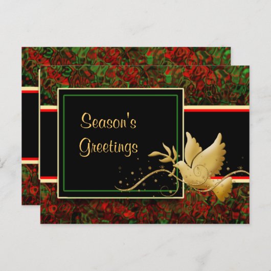 季節の挨拶は平和を行う金ゴールドクリスマスの挨拶 シーズンポストカード (正面/裏面)