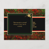 季節の挨拶は平和を行う金ゴールドクリスマスの挨拶 シーズンポストカード (裏面)