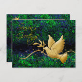 季節の挨拶は平和を行う金ゴールドクリスマスの挨拶 シーズンポストカード (正面/裏面)