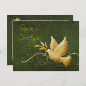 季節の挨拶は平和を行う金ゴールドクリスマスの挨拶 シーズンポストカード (正面/裏面)