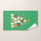 季節の挨拶キャットクリスマスツリー ハンドタオル (ハンドタオル)