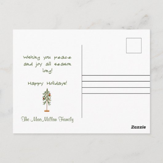 季節の挨拶クリスマスジンジャーブレッドの家族 ポストカード (裏面)