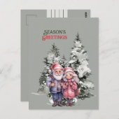 季節の挨拶クリスマスツリーカップル ポストカード (正面/裏面)