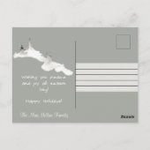 季節の挨拶クリスマスツリーカップル ポストカード (裏面)