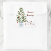 季節の挨拶クリスマスツリー スクエアシール (バッグ)