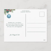 季節の挨拶パインクリスマスオーナメント写真 シーズンポストカード (裏面)