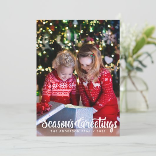 季節の挨拶フォトクリスマスホリデーカード シーズンカード (スタンド正面)