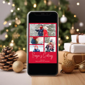 季節の挨拶フォトコラージュ水の色のツリー シーズンカード