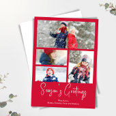 季節の挨拶フォトコラージュ水の色のツリー シーズンカード