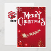 季節の挨拶プリントカード, ホリデー  招待状 (正面/裏面)