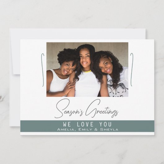 季節の挨拶ミニマリスト写真クリスマス シーズンカード (正面)