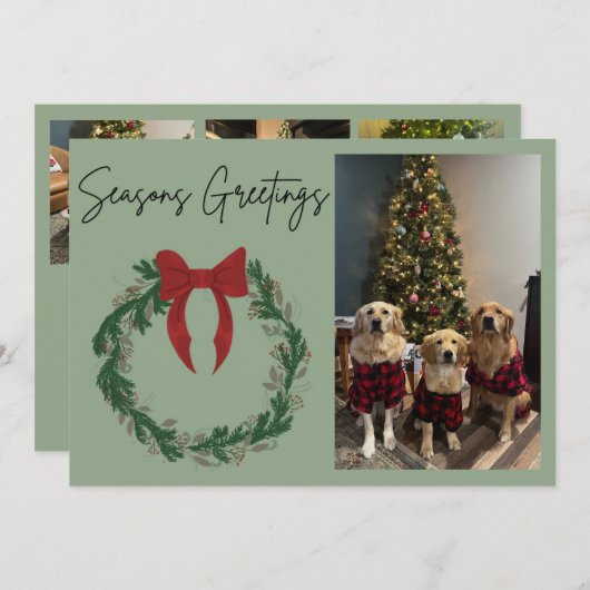 季節の挨拶リースフォトカード シーズンカード (正面/裏面)