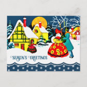 季節の挨拶ヴィンテージクリスマスシーン シーズンポストカード (正面)